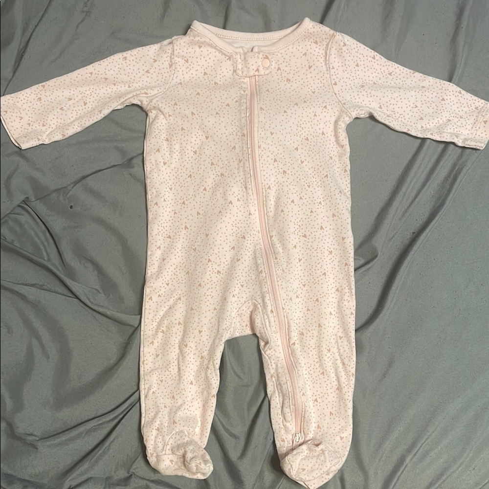 Carter's Pink and White Baby Footie